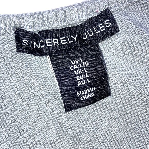 SINCERELY JULES Corset Bustier Gray Grey Crop Top Womens Large - Picture 7 of 9